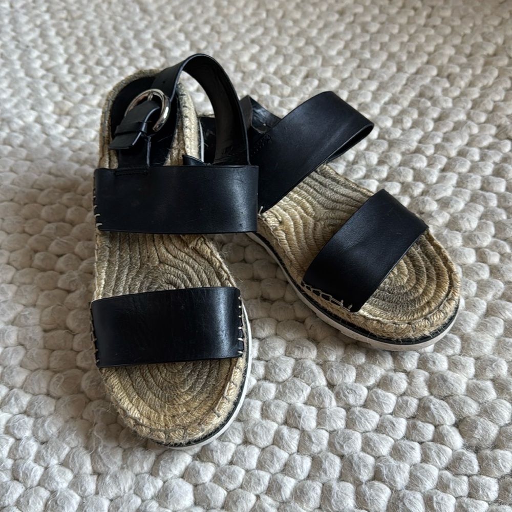 Marc Fisher Espadrille sandals Black Leather 7